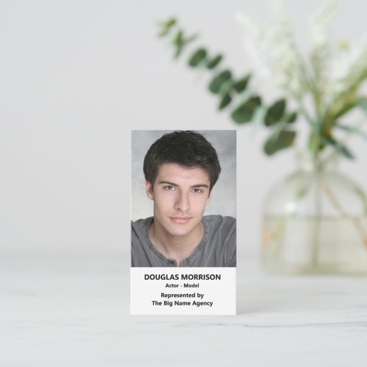 俳優モデル縦型フォト名刺 名刺 (スタンド正面)