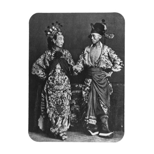 俳優中国の、c.1870 (b/w写真) マグネット (縦)