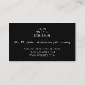 俳優女優のモデル·ヘッドショット撮影劇場 名刺 (裏面)