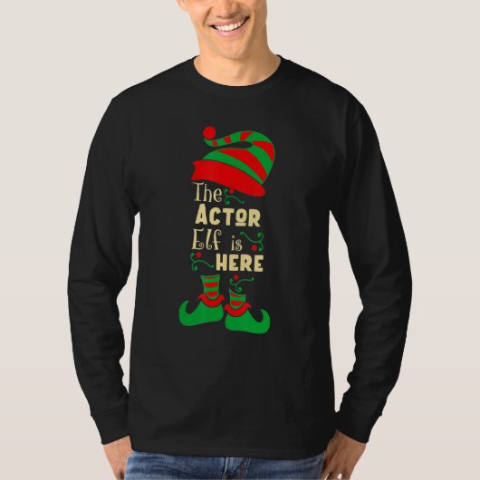俳優小妖精や小人クリスマスマッチファミリークリスマス Tシャツ (正面)