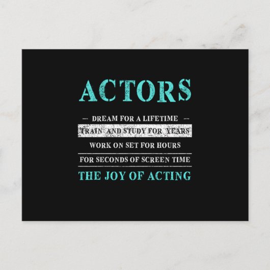 俳優演技俳優AV映画館ギフト ポストカード (正面)