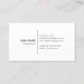 俳優、パフォーマー、ダンスの照明の中の名前 名刺 (裏面)