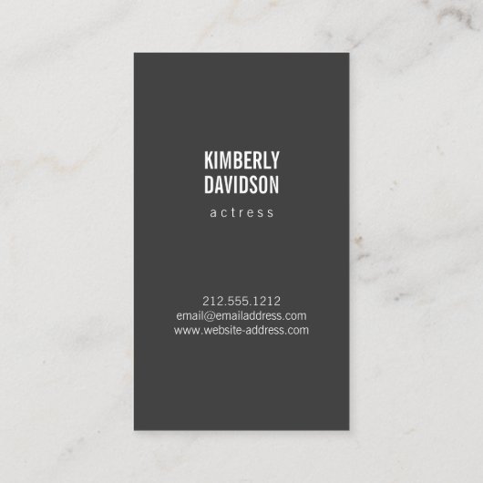 俳優、モデルのためのフォトブースフィルムストリップ 名刺 (裏面)