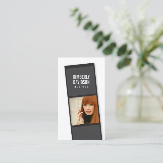 俳優、モデルのためのフォトブースフィルムストリップ 名刺 (スタンド正面)