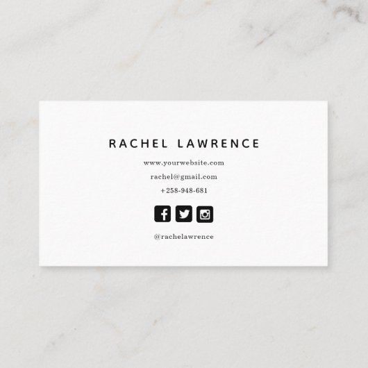 俳優/モデルミニマモダンリストのソーシャルメディア写真 名刺 (裏面)