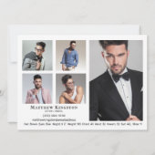 俳優・モデル6枚写真ゼドカードポートフォリオテンプレート 招待状 (裏面)