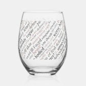 俳優：夜の贈り物シェークスピア侮辱 ステムなしワイングラス (正面)