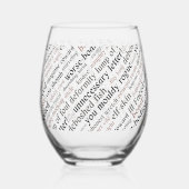 俳優：夜の贈り物シェークスピア侮辱 ステムなしワイングラス (裏面)