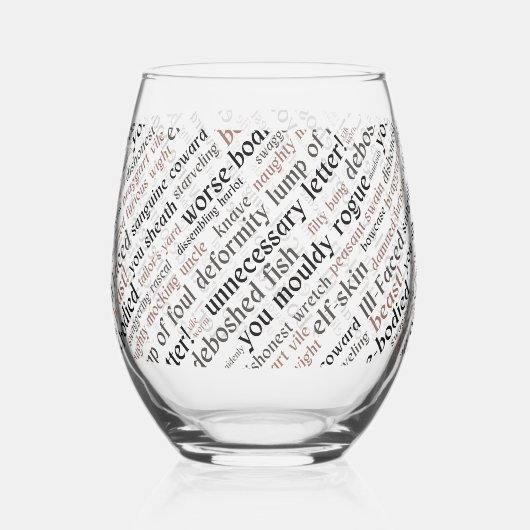 俳優:夜の贈り物シェークスピア侮辱 ステムなしワイングラス (裏面)