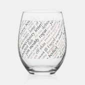 俳優：夜の贈り物シェークスピア侮辱 ステムなしワイングラス (左)