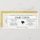 俳優/映画テーマの卒業のチケットの発表 招待状 (正面/裏面)