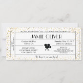 俳優/映画テーマの卒業のチケットの発表 招待状 (正面)