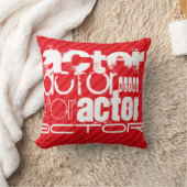 俳優；緋色の赤いストライプ クッション (ブランケット)