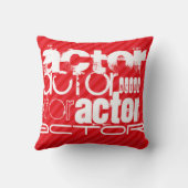 俳優；緋色の赤いストライプ クッション (裏面)