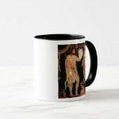 俳優holを示す赤姿のつぼからの詳細 マグカップ (正面右)