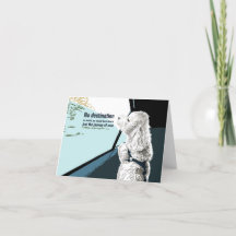 俳句のノートカードを付けたビジョン犬