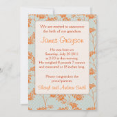 俳句のベビーの発表カード 案内状 (裏面)