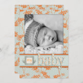 俳句のベビーの発表カード 案内状 (正面/裏面)