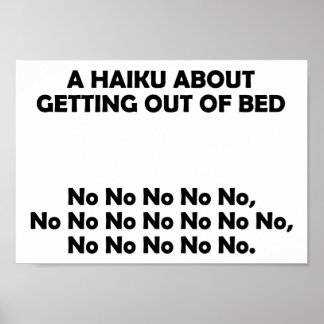 俳句の寝床からの出おもしろい張り ポスター