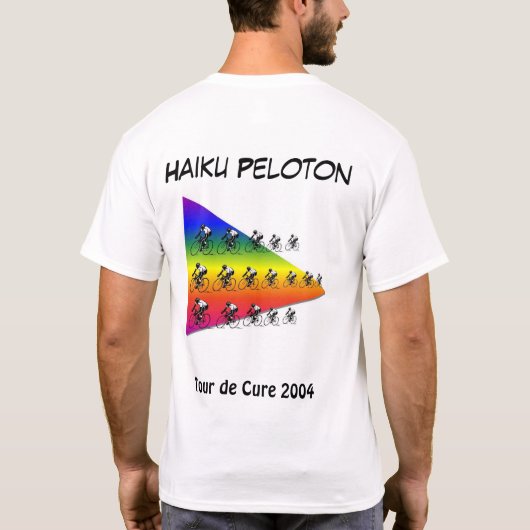 俳句のPelotonのサイクリングのチームワイシャツ Tシャツ (裏面)