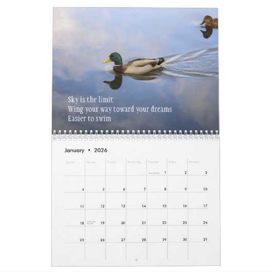 俳句は鳥暦2~2020年 カレンダー (1月 2026)