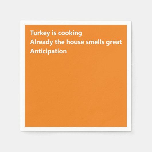 俳句モダンオレンジミニマル色の感謝祭 スタンダードカクテルナプキン (正面)