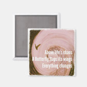 俳句冷蔵庫用マグネット – バタフライ マグネット (正面/裏面)