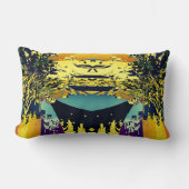 俳句日本ののカラフル文様 ランバークッション (正面)