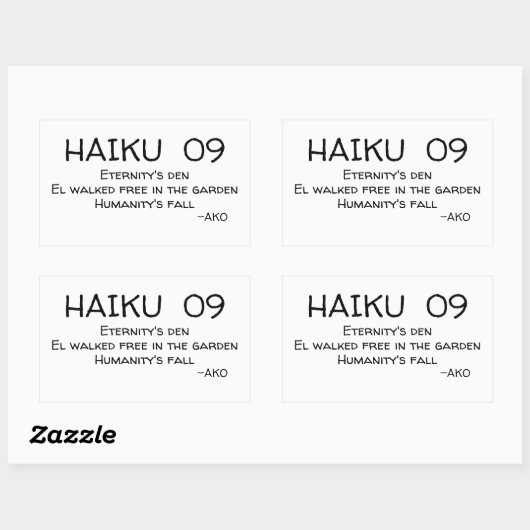 俳句09 長方形シール (シート)