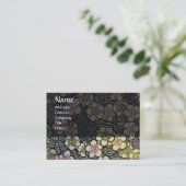 俳句 / グレー イエロー ブラック ホワイト 春の花 名刺 (スタンド正面)