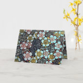 俳句/ モノクロ ピンク ピンク 青 春の花 カード (黄色い花)