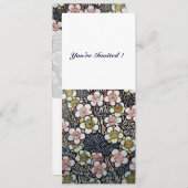 俳句/白黒イエローピンク春の花 招待状 (正面/裏面)