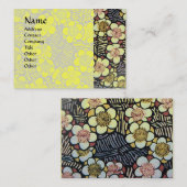 俳句/白黒イエロー春の花 名刺 (正面/裏面)