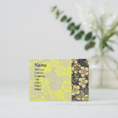 俳句/白黒イエロー春の花 名刺 (スタンド正面)