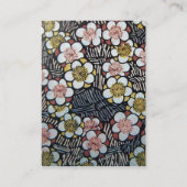 俳句/白黒グレーピンク春の花 名刺 (裏面)