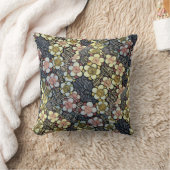 俳句/白黒ピンクイエロー春の花 クッション (ブランケット)