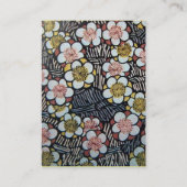 俳句/白黒ブルーターコイズ春の花 名刺 (裏面)