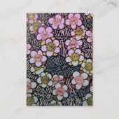 俳句 / 黒 白 灰色 ピンク 春 花 名刺 (裏面)