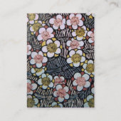 俳句 / 黒 白 灰色 ピンク 春 花 名刺 (裏面)
