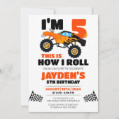 俺がモンスタートラック転がー子供の誕生日 招待状 (正面)