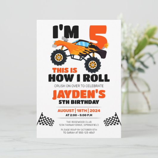 俺がモンスタートラック転がー子供の誕生日 招待状 (スタンド正面)