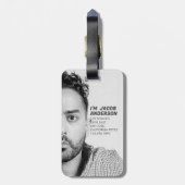 俺だ！ |黒おもしろい白顔写真 ラゲッジタグ (裏面縦)