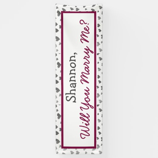 俺と結婚してくれるか、シルバー・ハート 横断幕 (縦)