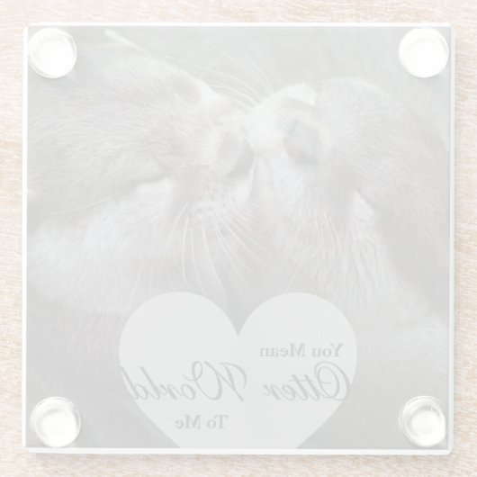 俺にとって世の中は愛の世界だキスをする ガラスコースター (裏面)