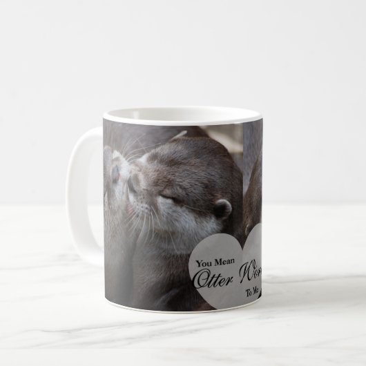 俺にとって世の中は愛の世界だキスをする コーヒーマグカップ (正面左)