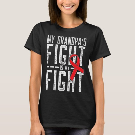 俺のおじいちゃんの戦いは俺の血がん患者だ Tシャツ (正面)