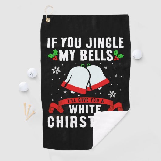 俺のもし鈴を鳴らしたろ与えう白いクリスマス ゴルフタオル (インサイチュ)
