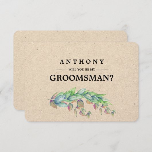 俺のグロムスマンか？ボタニカルクラフト紙 招待状 (正面/裏面)