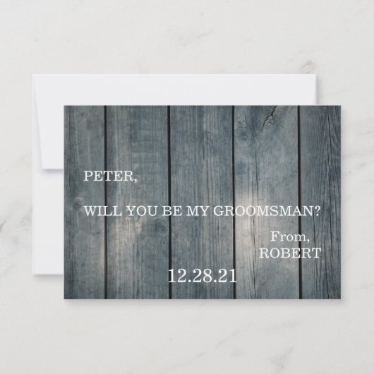 俺のグロムスマンか?木製バックグラウンドインビタ 招待状 (裏面)