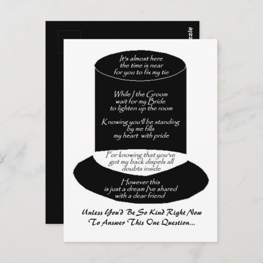 「俺のグロムスマンになってくれないか」フラット・カード ポストカード (正面/裏面)